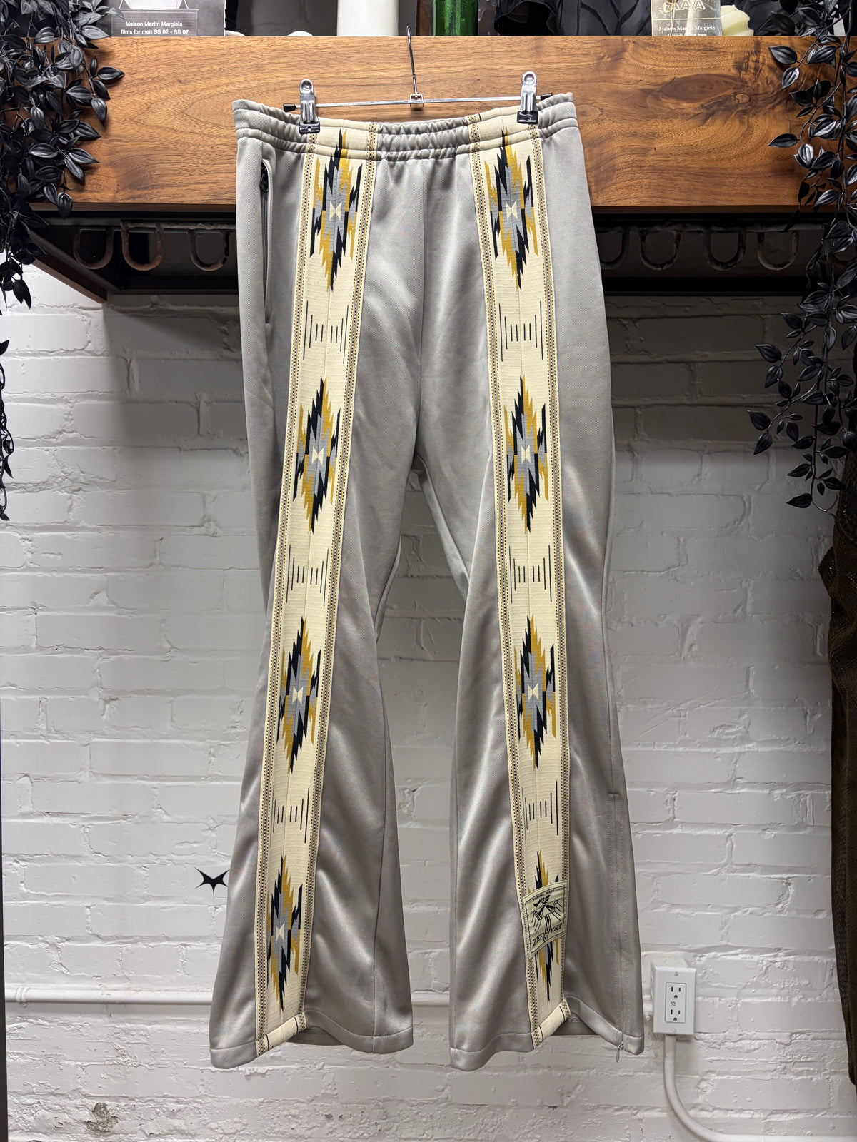 Kapital ‘Kochi & Zephyr’ Frontline Grey Tribal Flared Leg Track Pants
