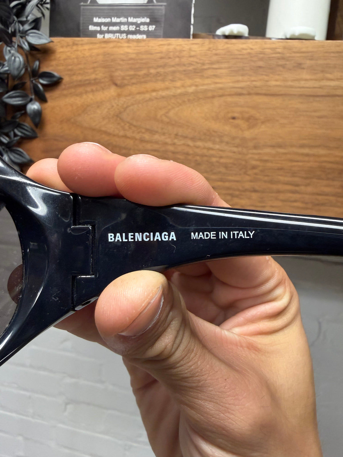 Balenciaga ‘Gotham’ Horned Black Bug Eye Sunglasses