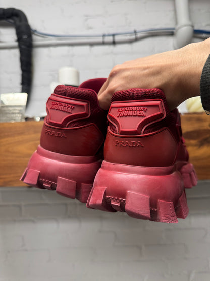 Prada ‘Cloudbust Thunder’ Red Tractor Sole Low Top Sneakers