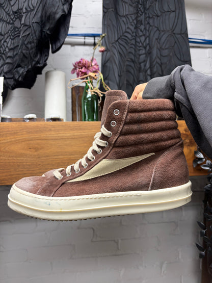 Rick Owens ‘Vans’ Mainline Brown Suede High Top Sneakers