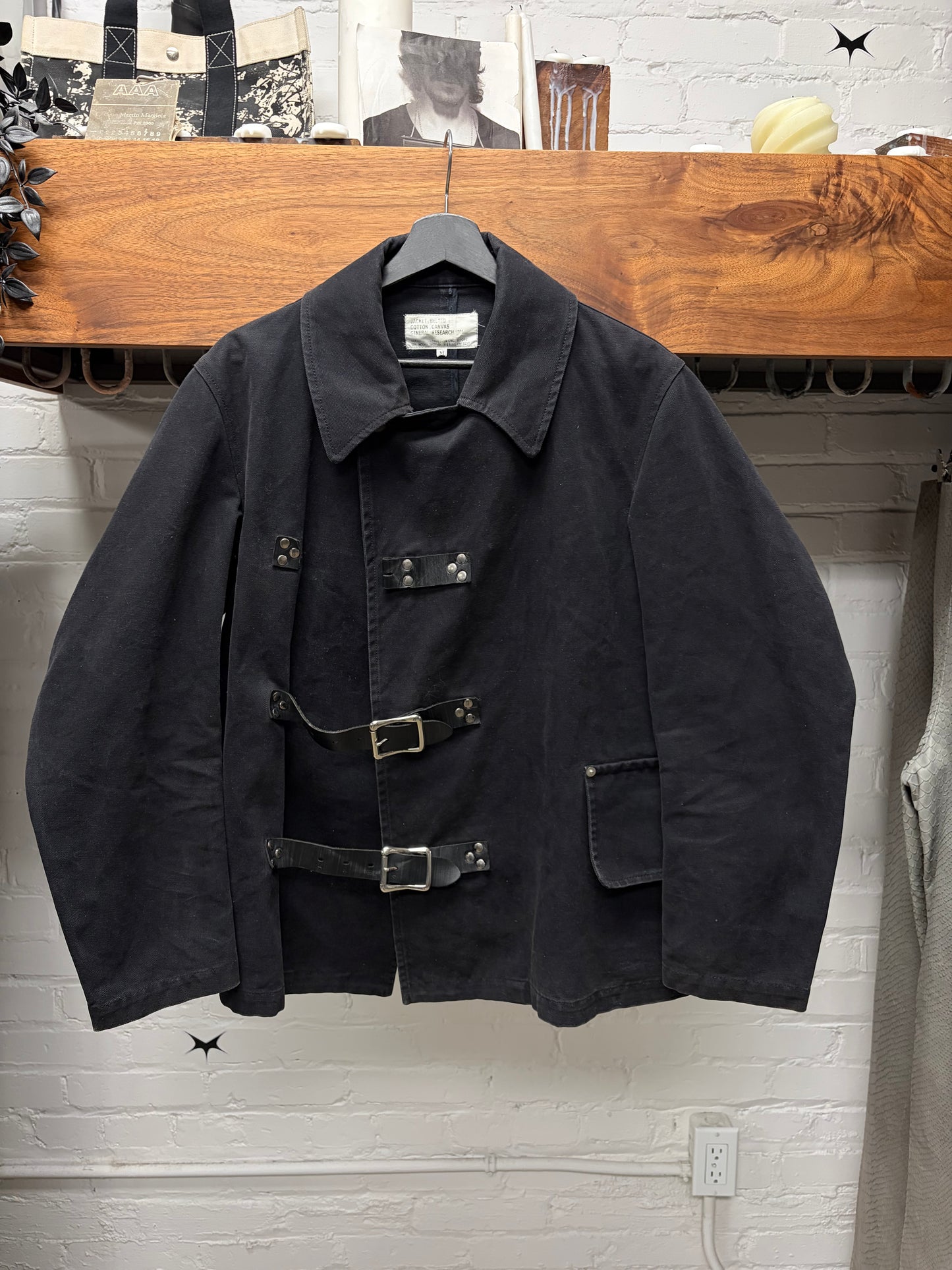 2003 General Research Belted Closure Canvas Collared Work Jacket