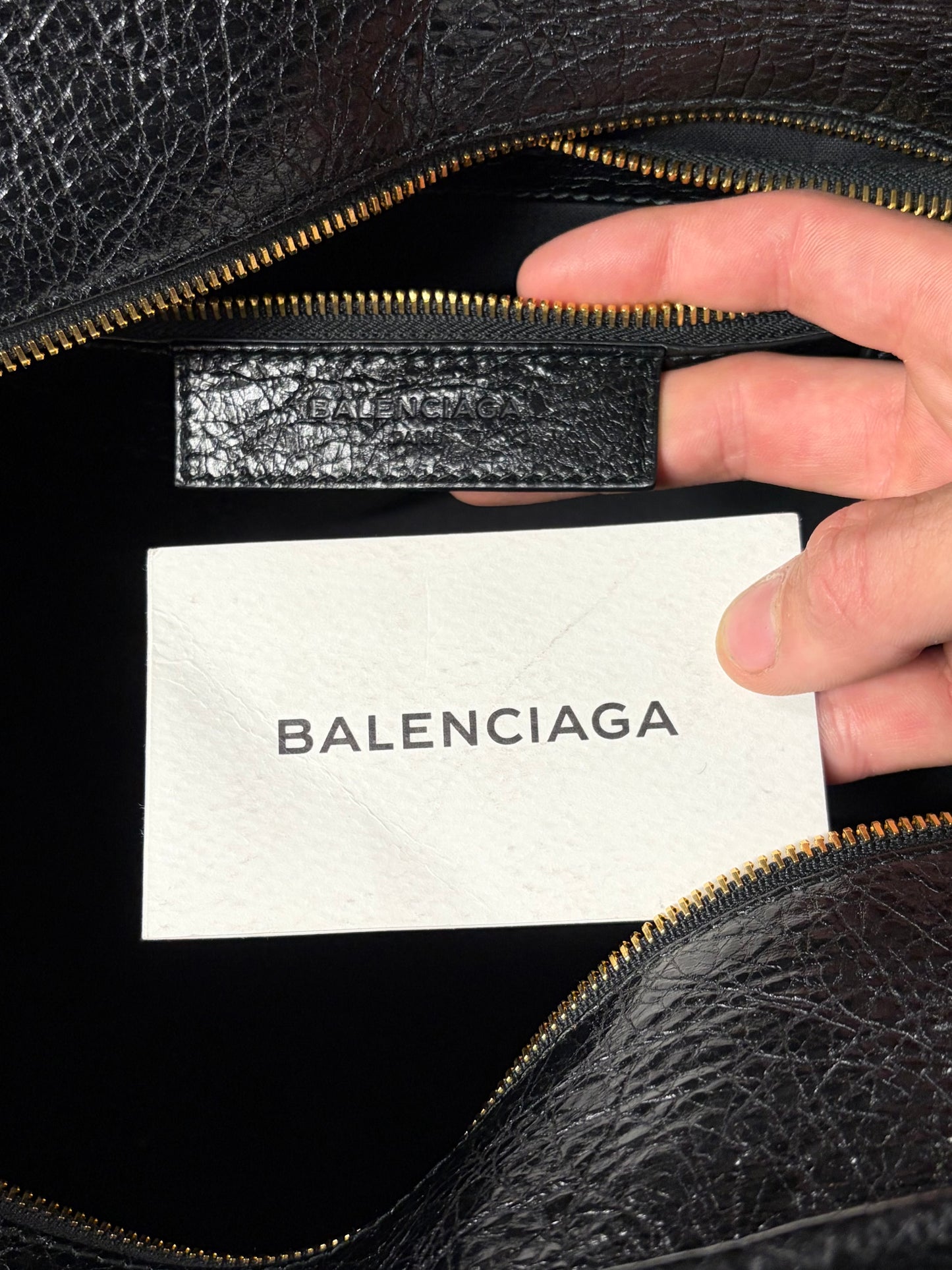 Balenciaga ‘Bazzar’ Black Leather Shopper Tote Bag