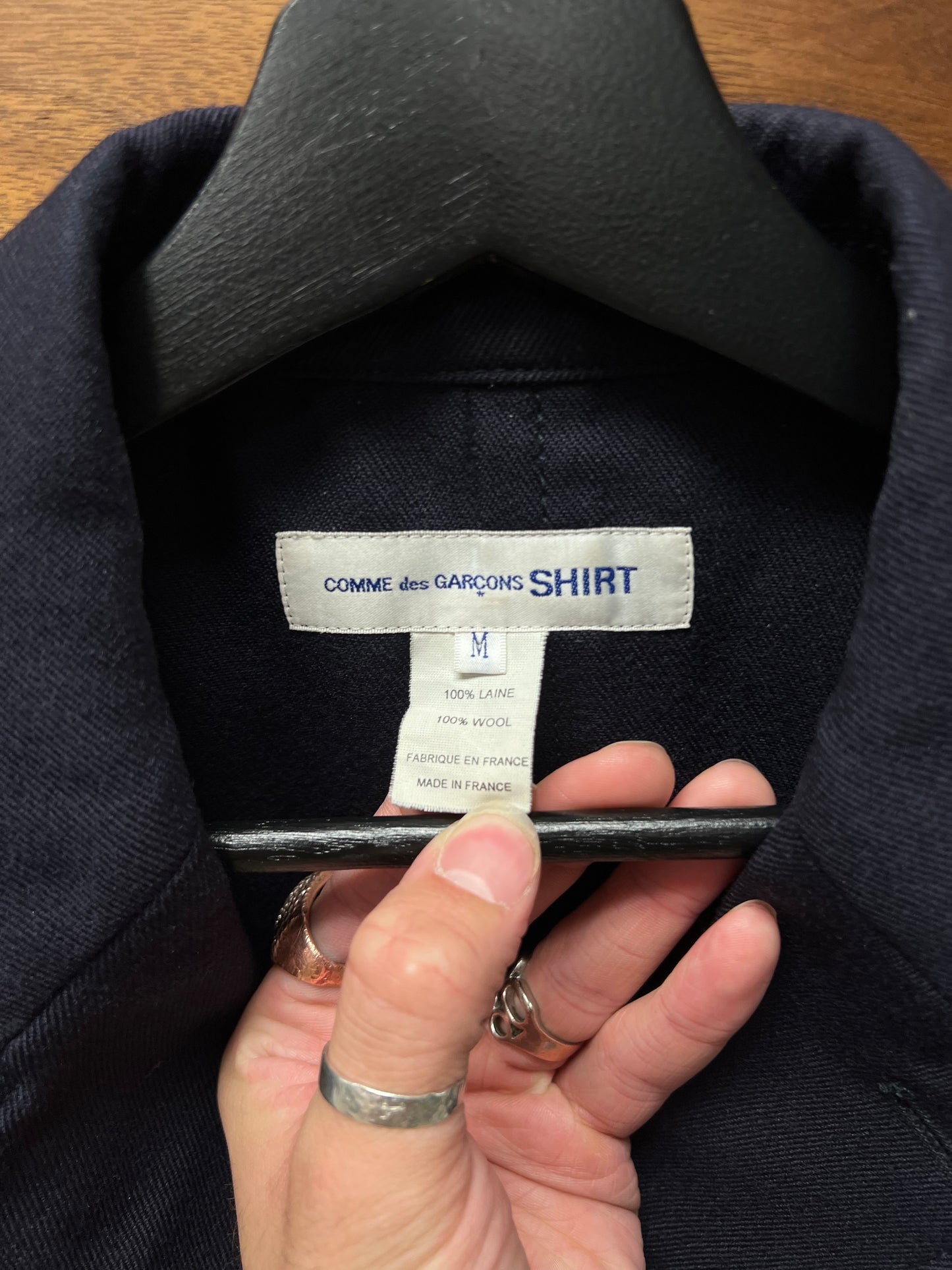 Comme Des Garçons Shirt Navy Blue Cotton Blazer