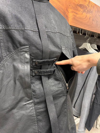 AW2015 Rick Owens ‘Sphinx’ Waxed Denim ‘Lung Pocket’ Padded Work Jacket