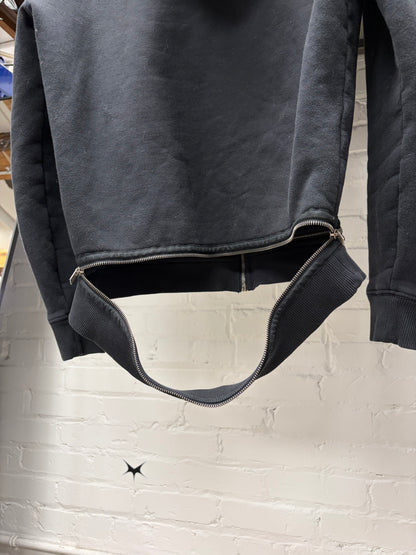 SS2018 Saint Laurent ‘Zipper Hem’ Black Drawstring Hoodie