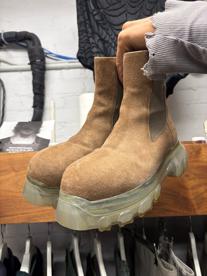 Rick Owens ‘Beatle Bozo’ Dust Suede Translucent Sole Tractor Boots