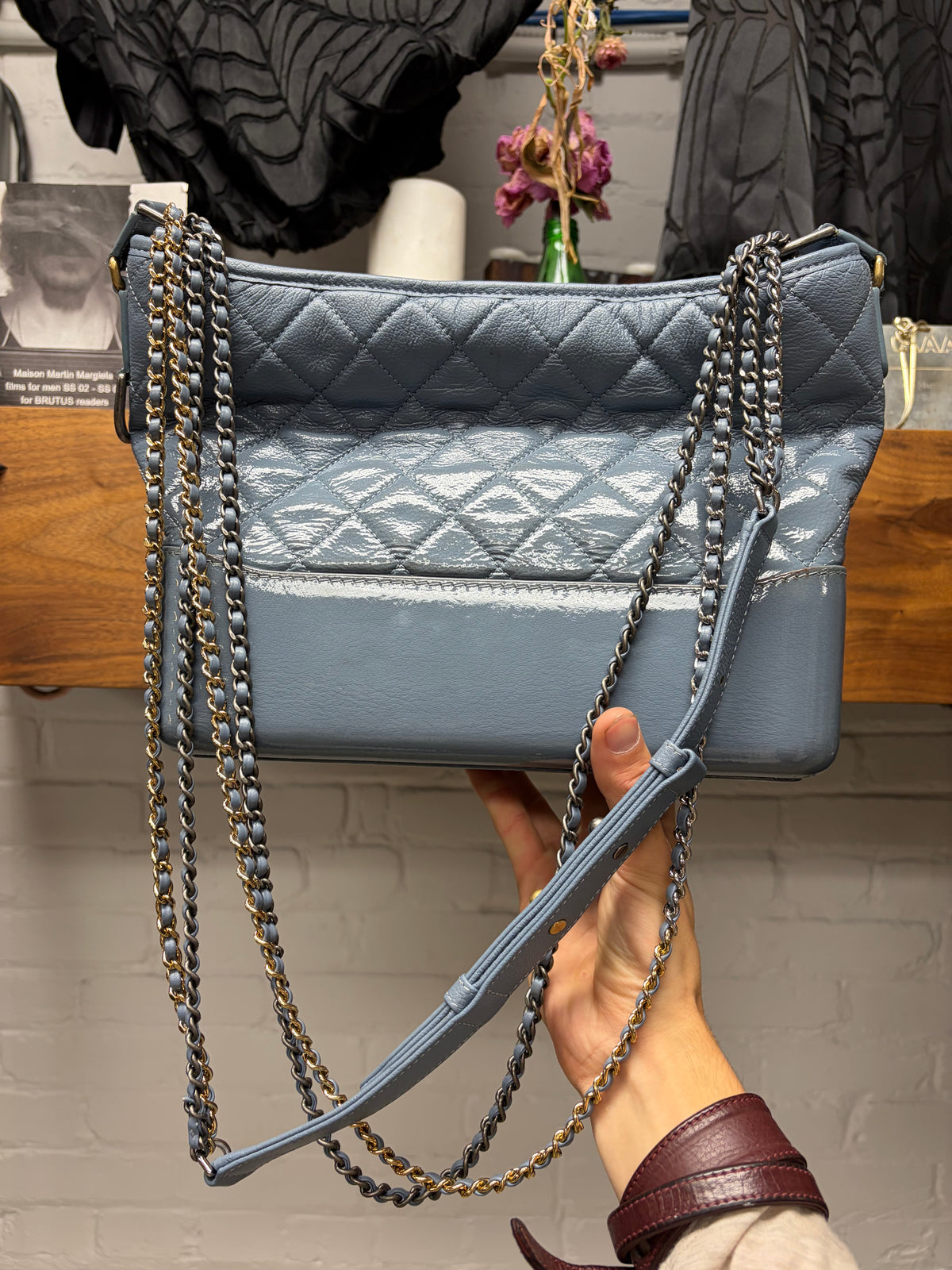 2018 Chanel ‘Gabrielle’ Quilted Goatskin/Patent Leather Bag