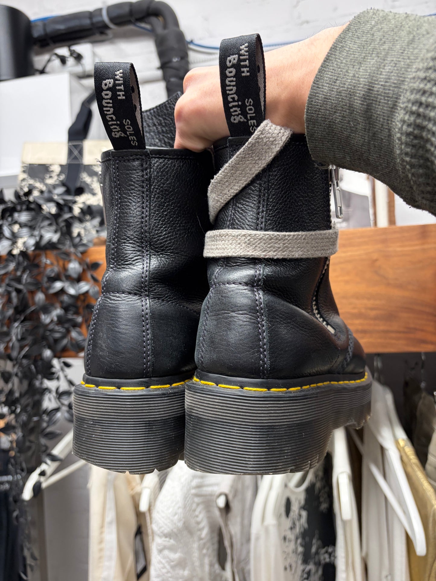 Rick Owens x Doc Martens 1460 Platform Sole Leather Boots
