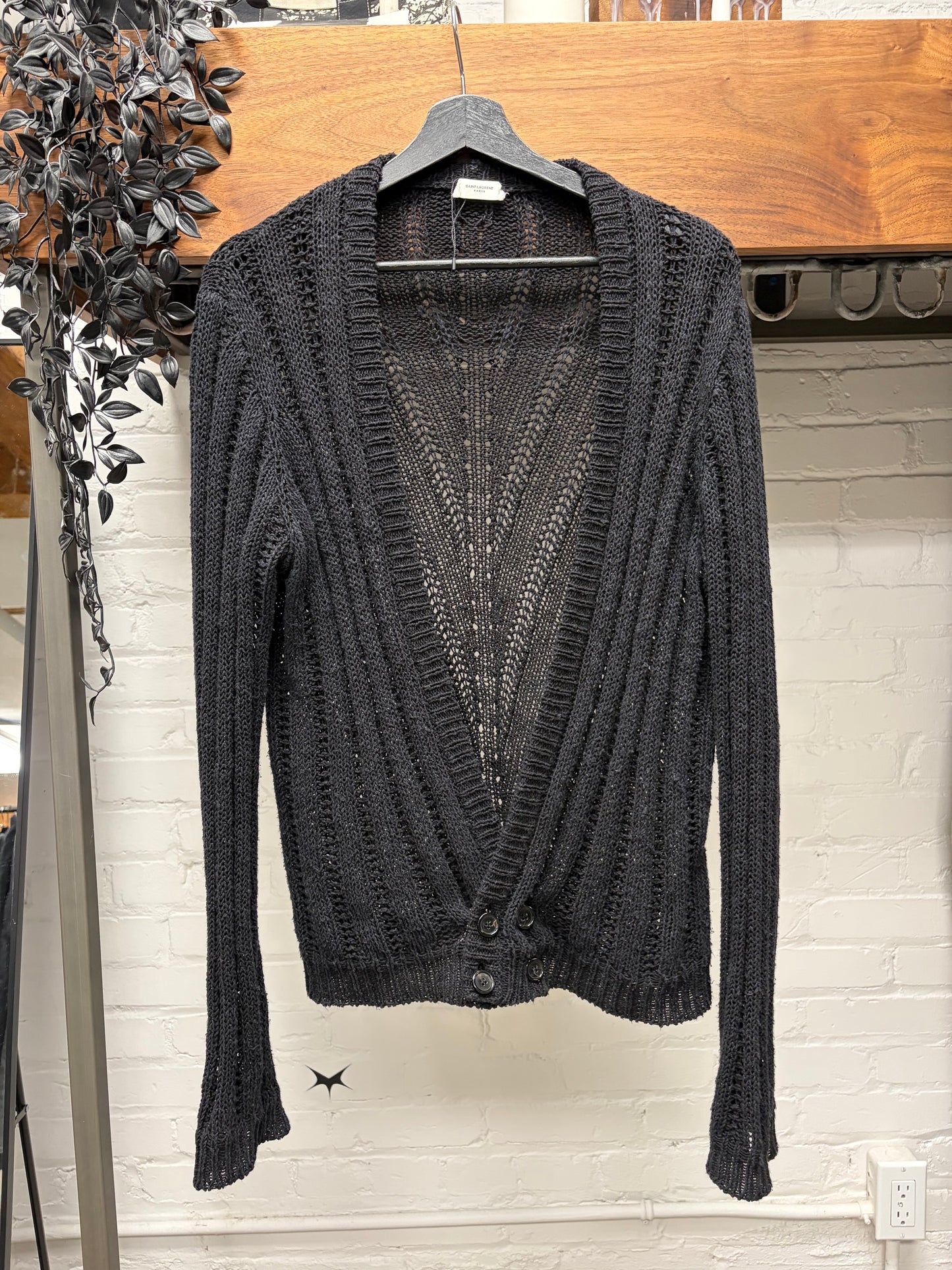 2022 Saint Laurent Loose Gauge Double Breasted Cardigan