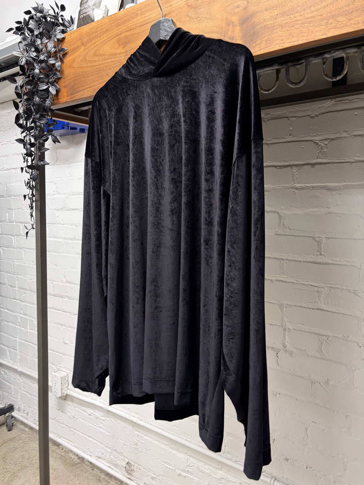 AW2022 Balenciaga ‘Velour’ Black Pullover Hoodie
