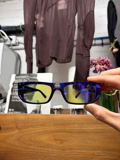Balenciaga ‘BB0080S’ Glossy Purple BB Logo Sunglasses