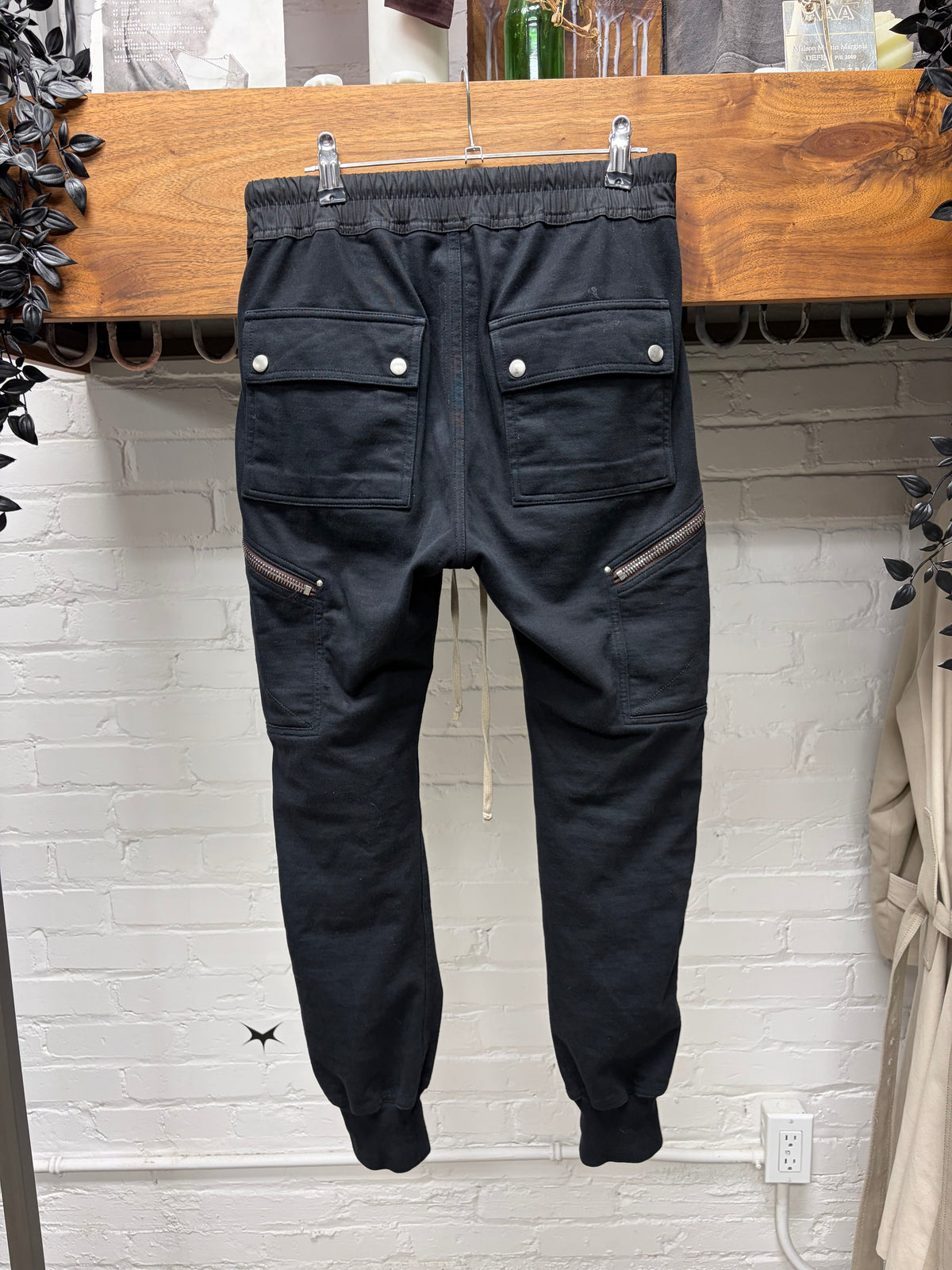 AW2020 Rick Owens ‘Performa’ Black Cotton ‘Cargo Joggers’