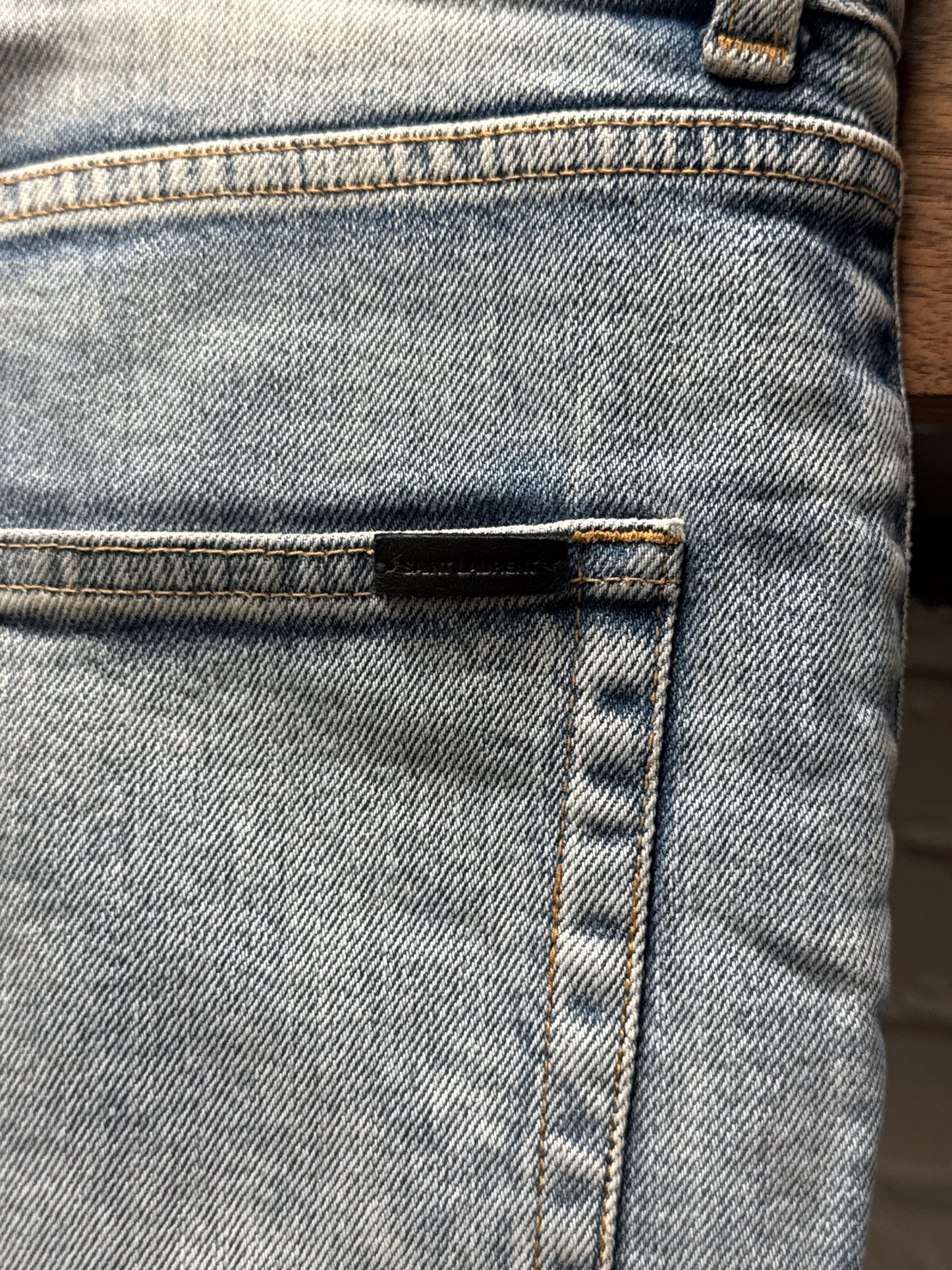 2020 Saint Laurent ‘D02’ Skinny Blue Denim