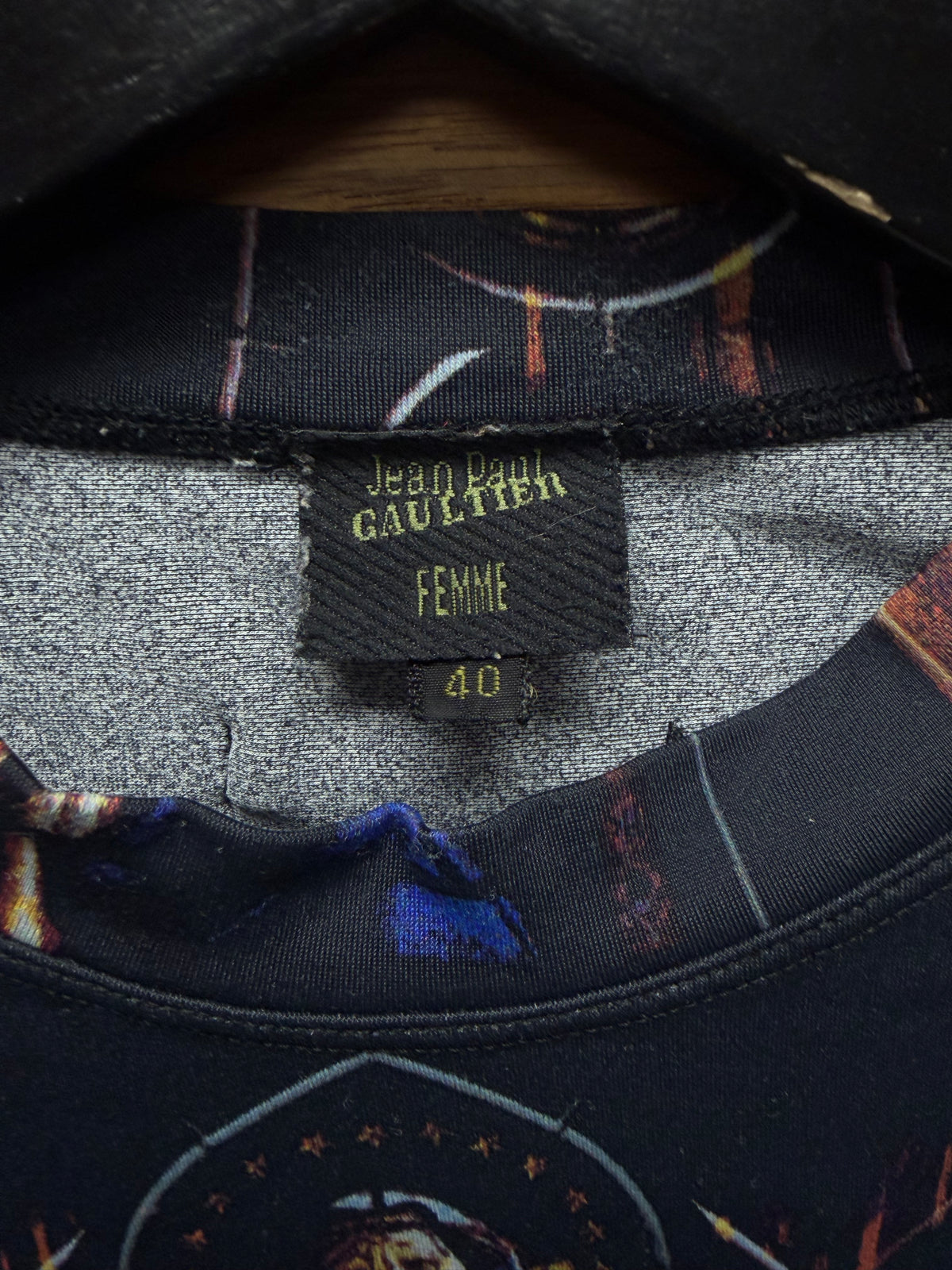 AW1998 Vintage Jean Paul Gaultier ‘Stained Glass’ Cathedral Full Print Mesh Long Sleeve Shirt