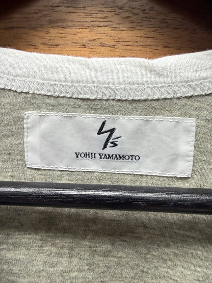 Vintage Yohji Yamamoto Y’s Oatmeal/White ‘Ringer’ Wool Blend Short Sleeve Shirt