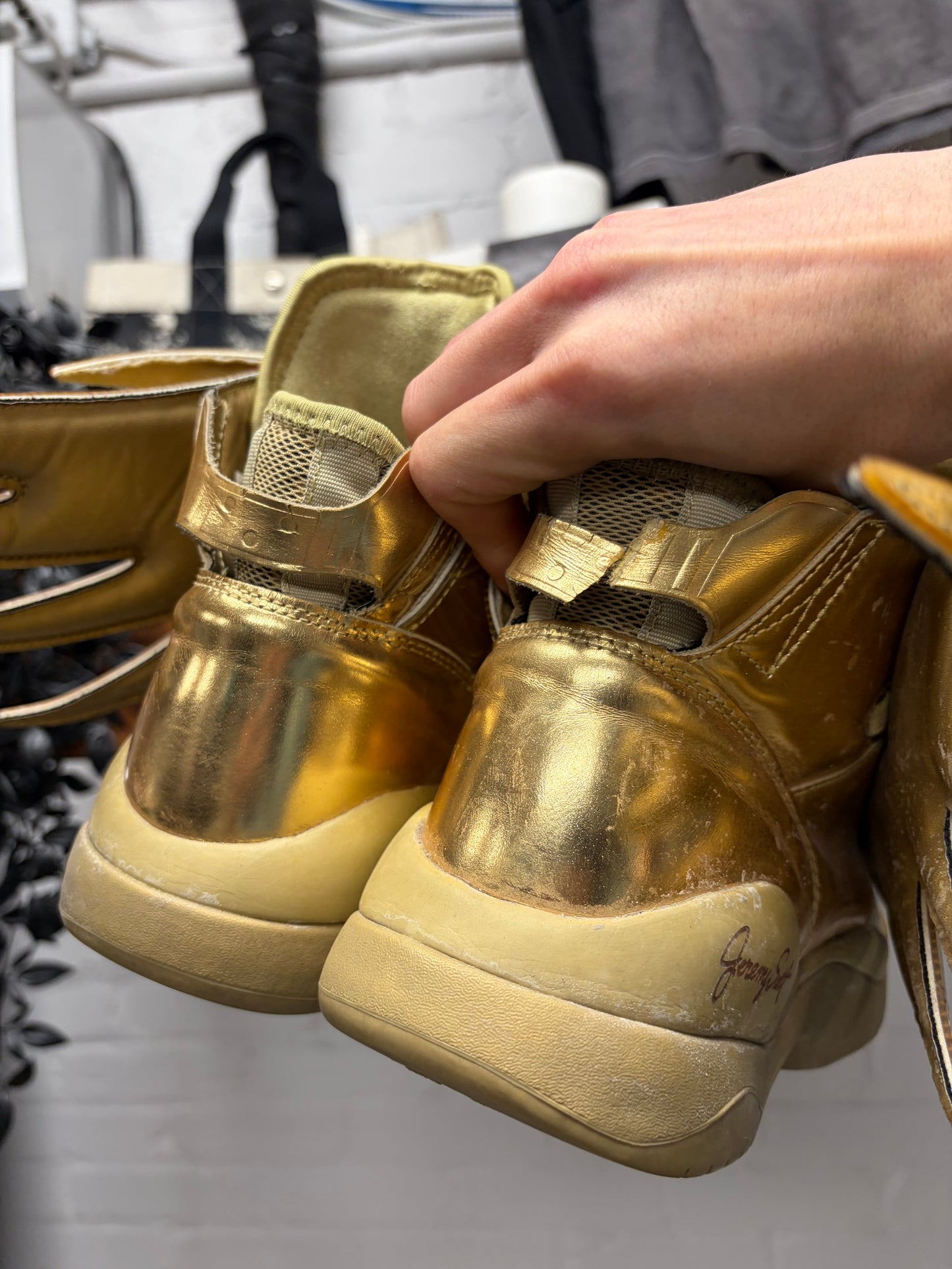 Jeremy Scott x Adidas ‘Wings 3.0’ Gold Leather High Top Sneakers