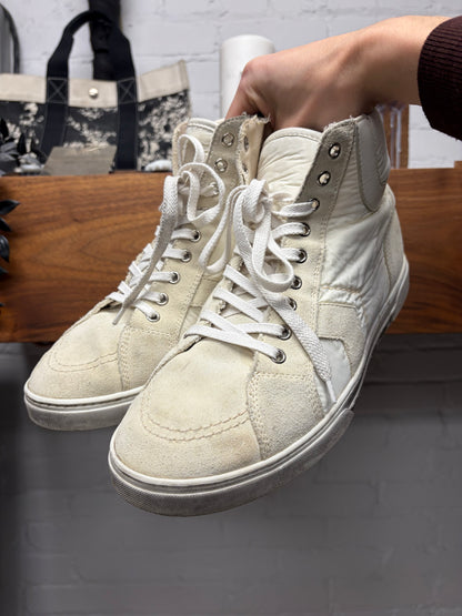 Saint Laurent ‘Smoking Forever’ White Court High Top Sneakers