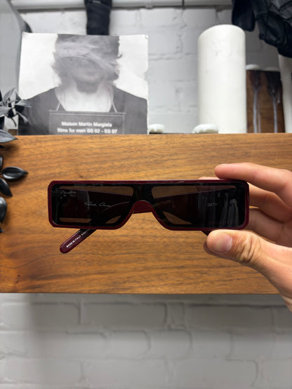 Rick Owens ‘Geth’ Flat Top Red Geometric Sunglasses