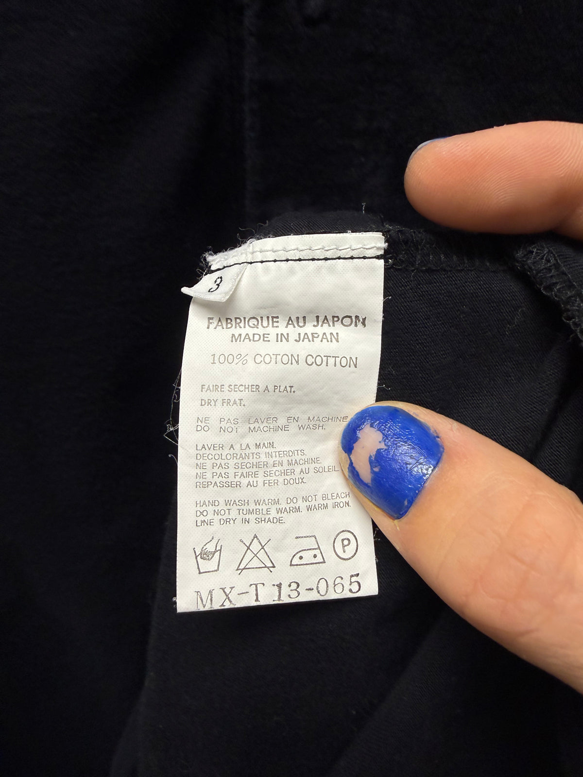 Yohji Yamamoto Y’s Black ‘Hidden Button’ Cotton Henley Longsleeve
