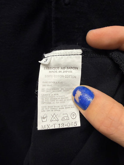 Yohji Yamamoto Y’s Black ‘Hidden Button’ Cotton Henley Longsleeve