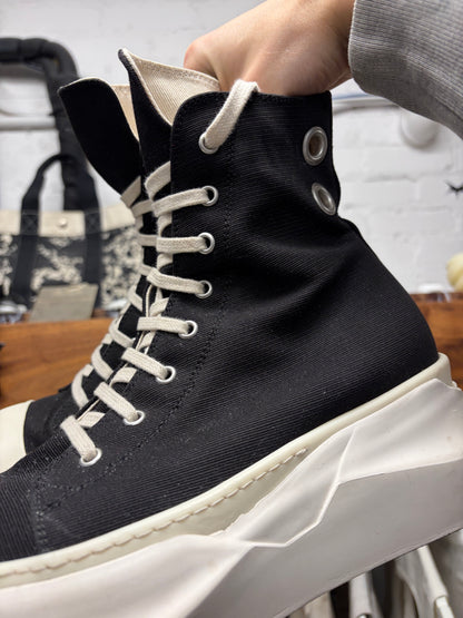 Rick Owens ‘Abstract Sole’ Black Canvas High Top Sneakers
