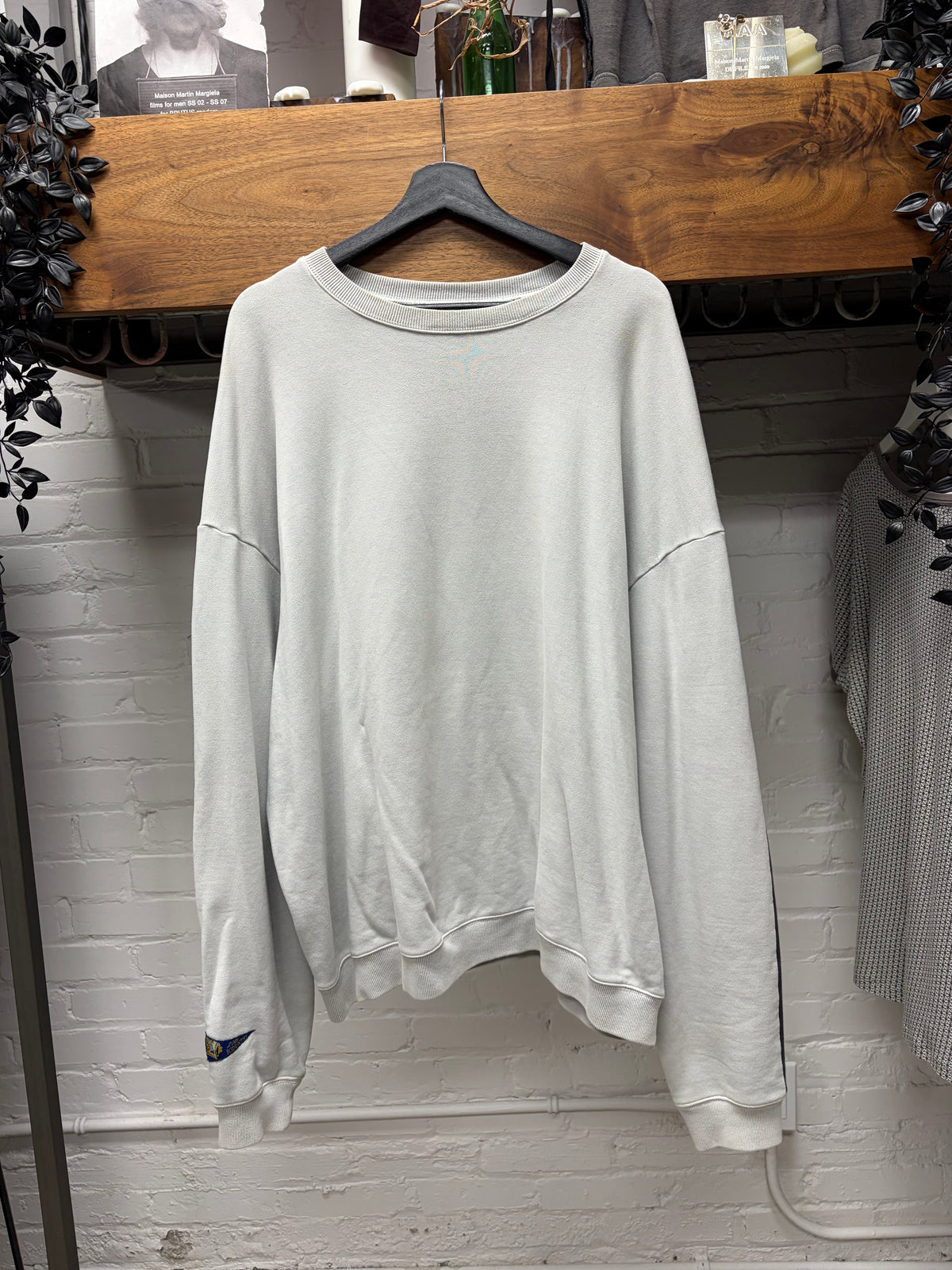 Kapital ‘Bone’ Sun Faded Blue/Yellow Split Cotton Sweatshirt