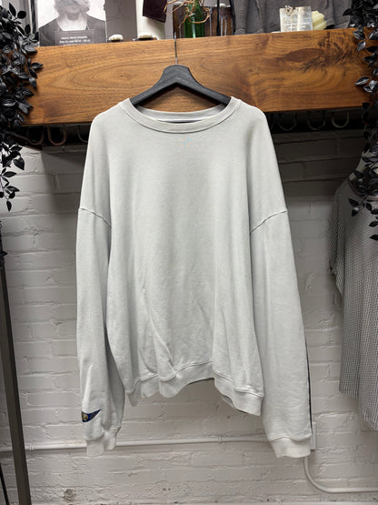 Kapital ‘Bone’ Sun Faded Blue/Yellow Split Cotton Sweatshirt