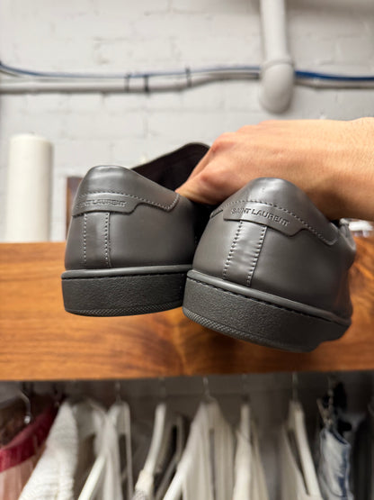 Saint Laurent SL/01 Grey Leather Low Top Sneakers