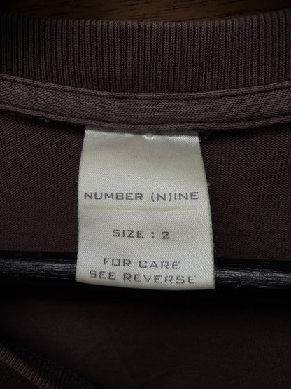 AW2002 Number (N)ine ‘Nowhere Man’ Pixelated Brown Graphic T-Shirt