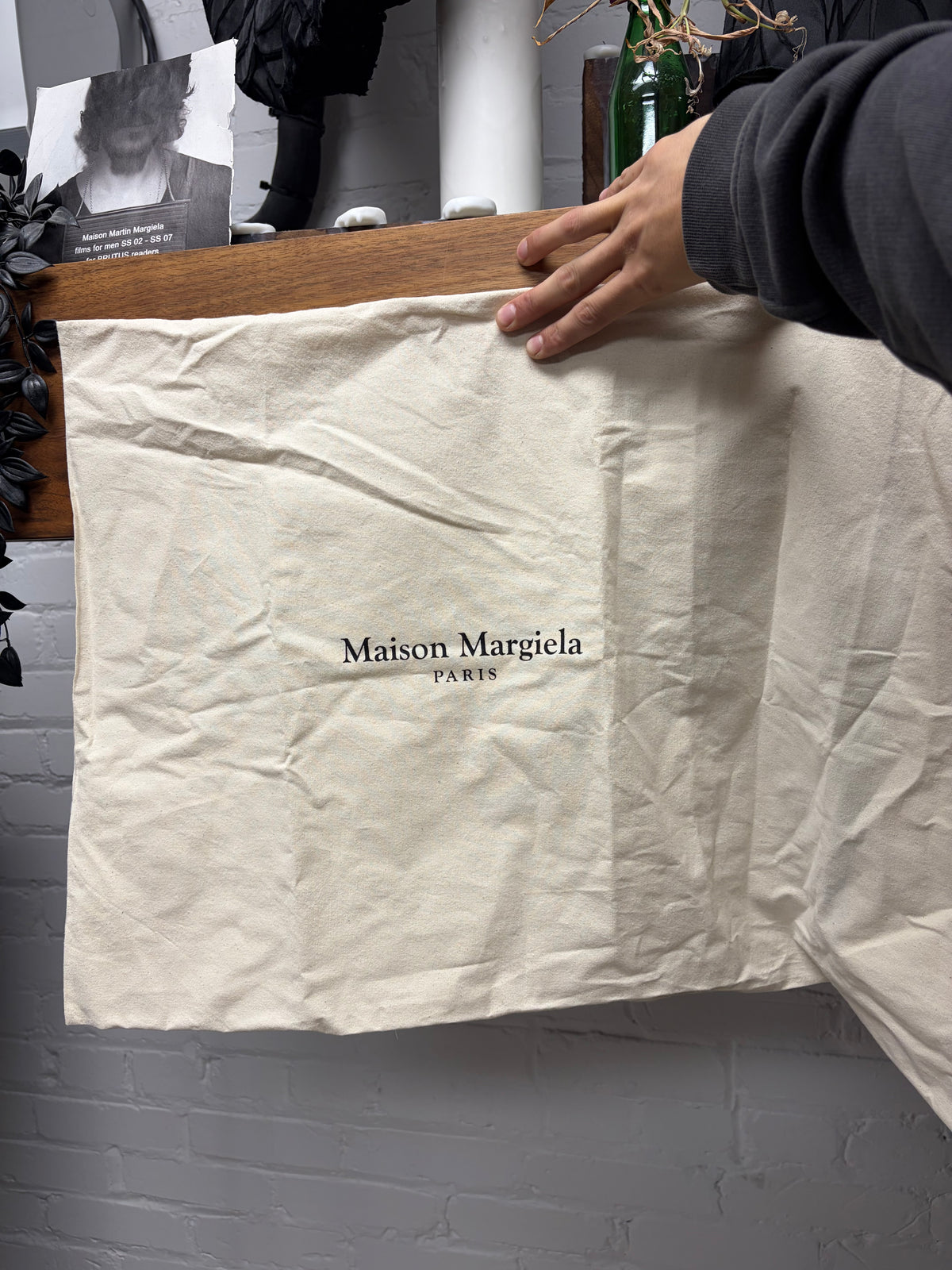 Maison Margiela White Paint Coated ‘G.A.T’ Black Leather Low Top Sneakers