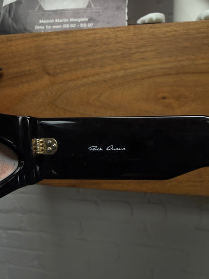 Rick Owens ‘Gene’ Black Sunglasses with Thermal Tinted Lenses