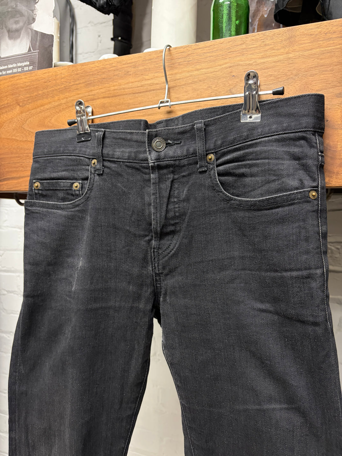 2014 Saint Laurent by Hedi Slimane ‘D01’ Faded Black Skinny Jeans