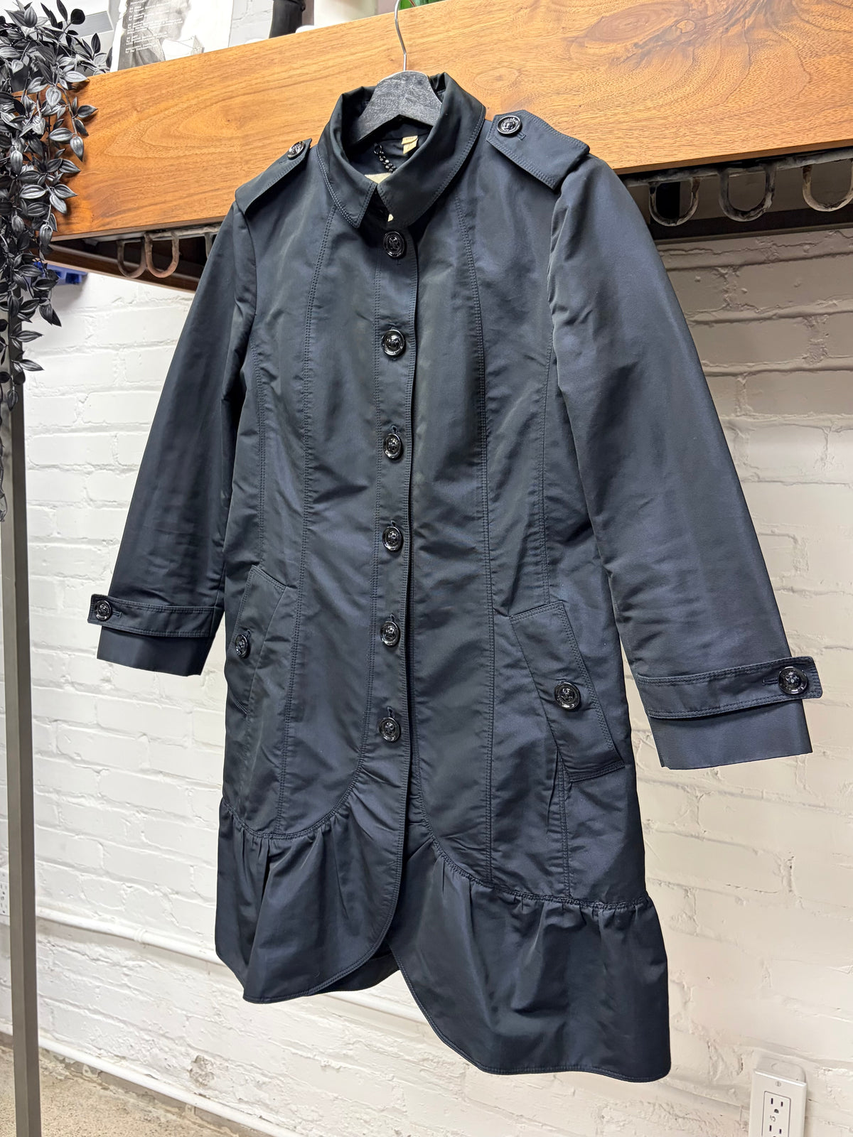 Burberry Black Mid-Length Trench Coat