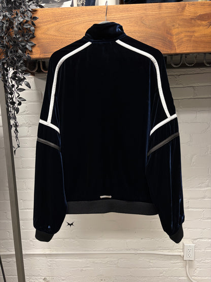 Chrome Hearts Velour/Leather Tracksuit Zip-Up Jacket