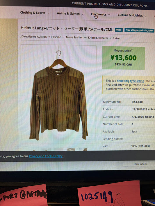 AW2003 Helmut Lang Military Inspired Elbow/Shoulder Padded Sweater
