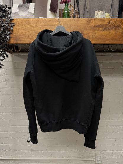 Rick Owens Black ‘Mountain’ Asymmetric Zip-Up Hoodie