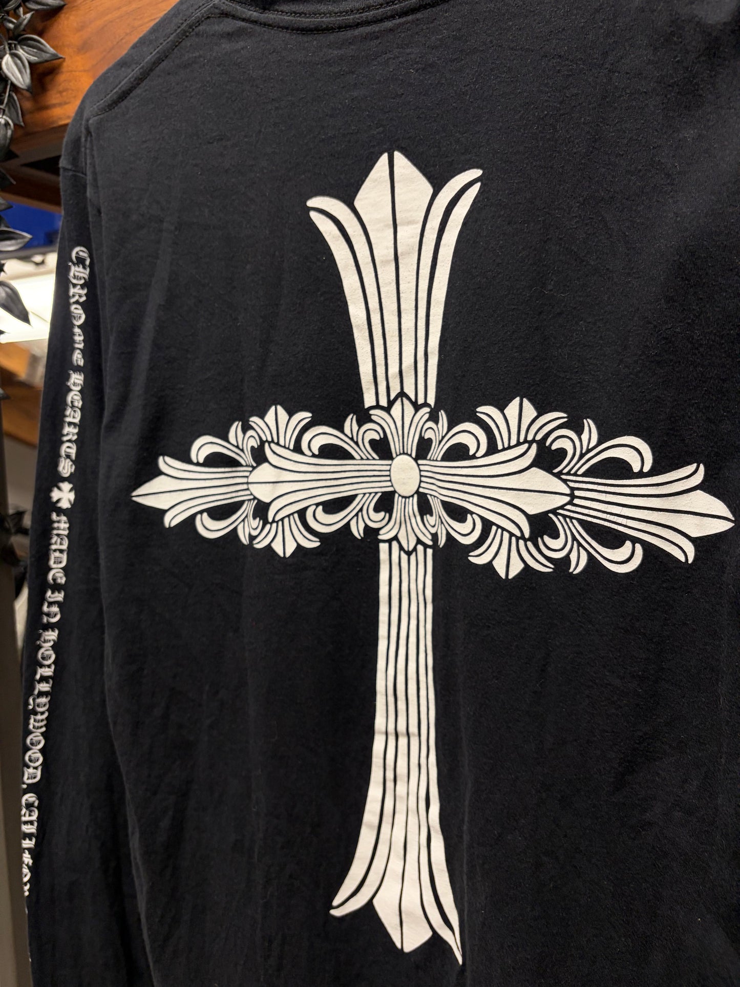 Chrome Hearts Large ‘Celtic Cross’ Black Long Sleeve Shirt