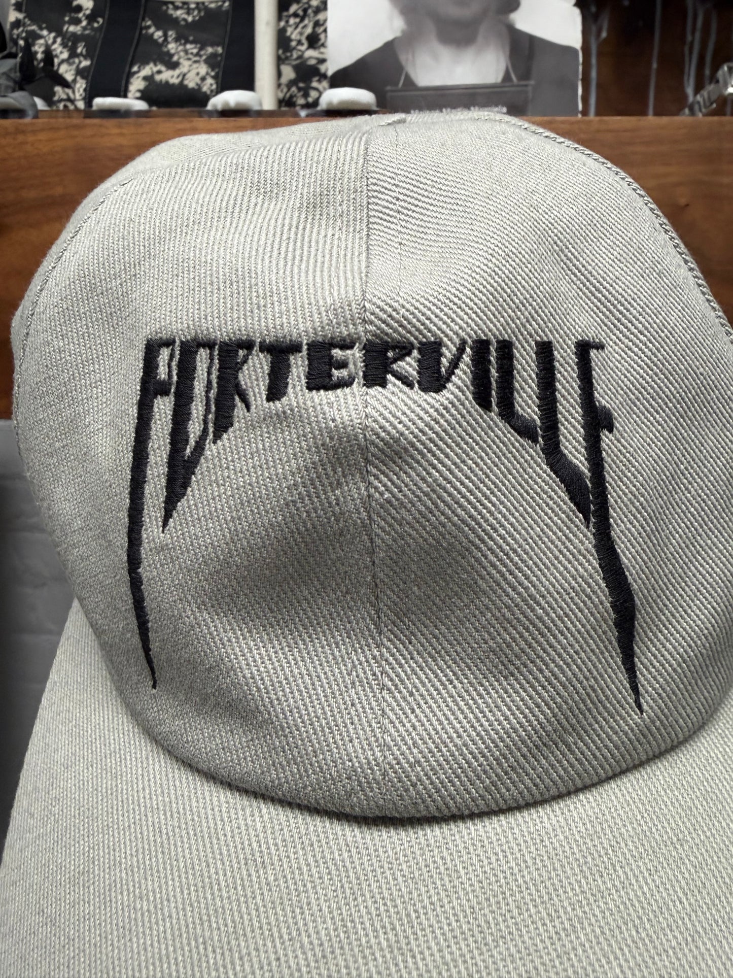 AW2024 Rick Owens ‘Porterville’ Embroidered Logo Pearl Baseball Cap