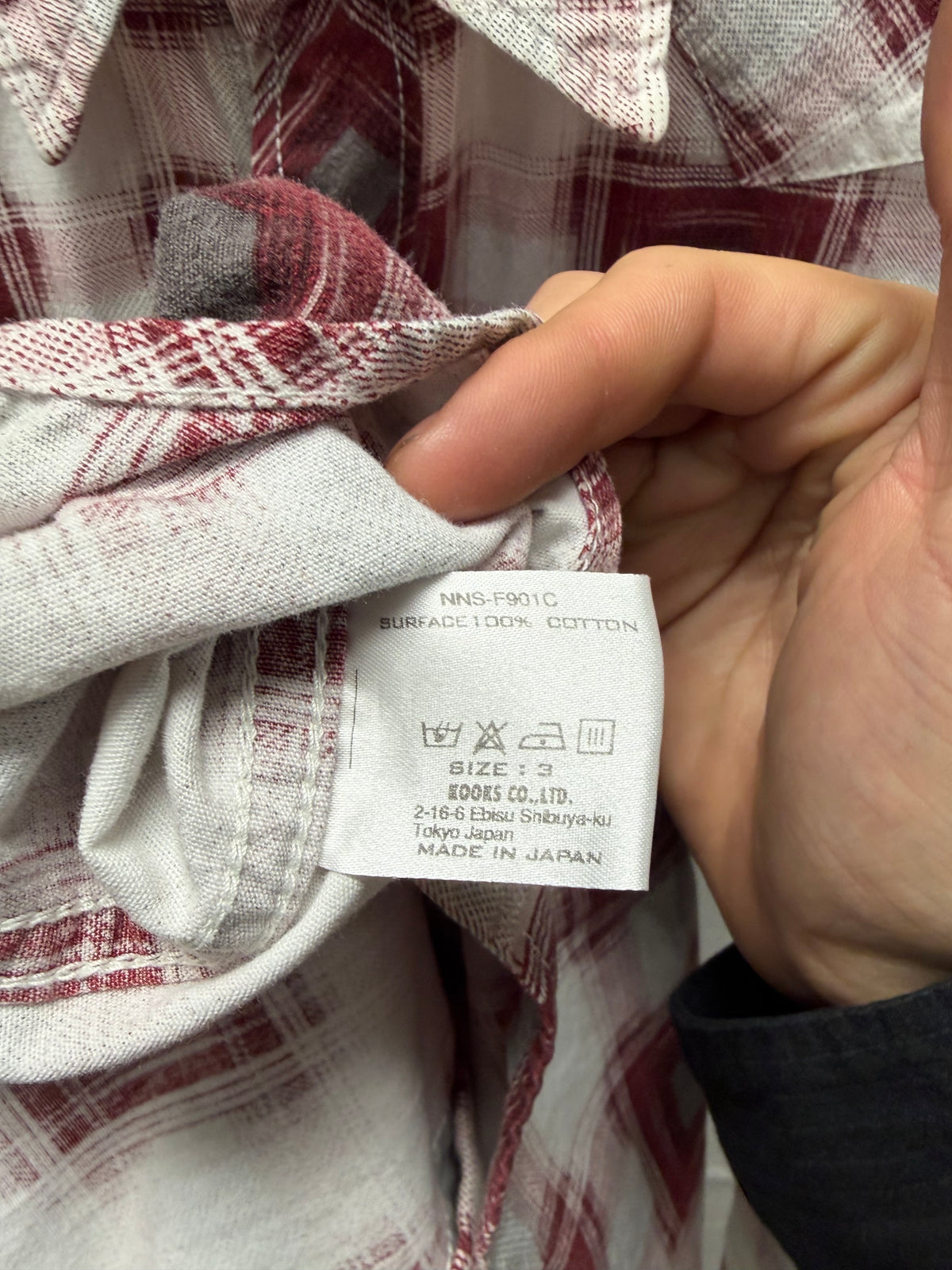 AW2009 Number (N)ine ‘A Closed Feeling’ Red/White Plaid Button Snap Flannel