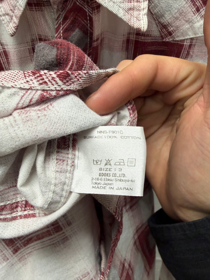 AW2009 Number (N)ine ‘A Closed Feeling’ Red/White Plaid Button Snap Flannel