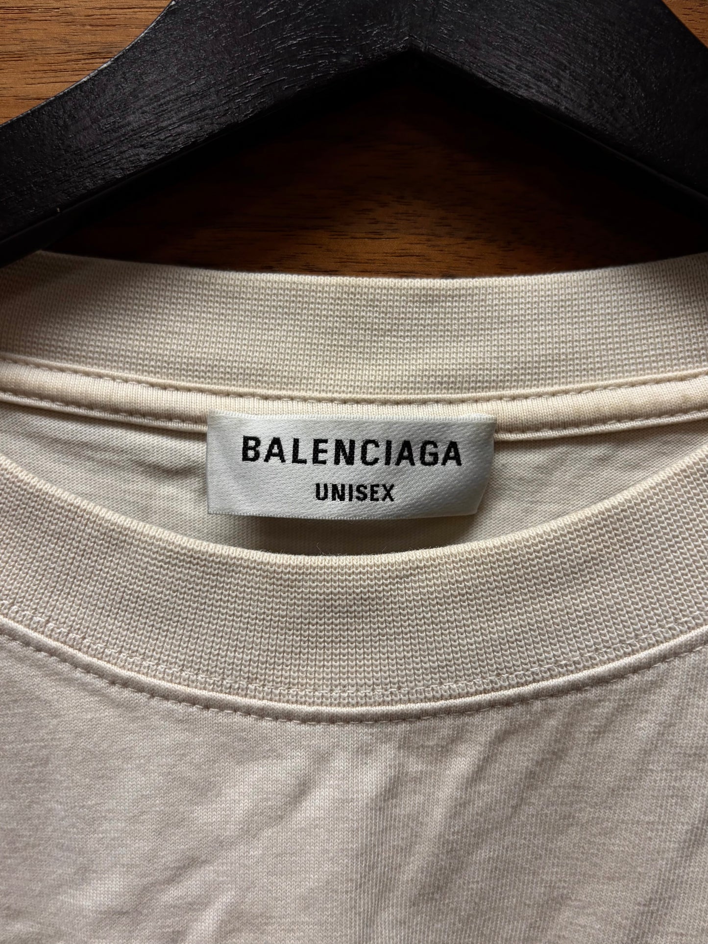2021 Balenciaga ‘Unity Logo’ Cream White Oversized T-Shirt