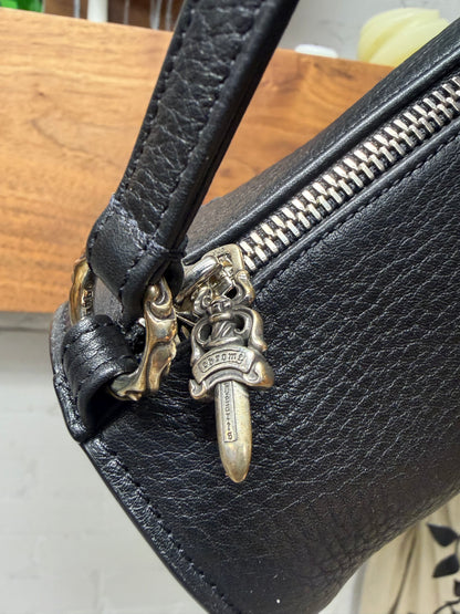 Chrome Hearts ‘Grinds’ Black Leather Cemtery Cross Patch Bag
