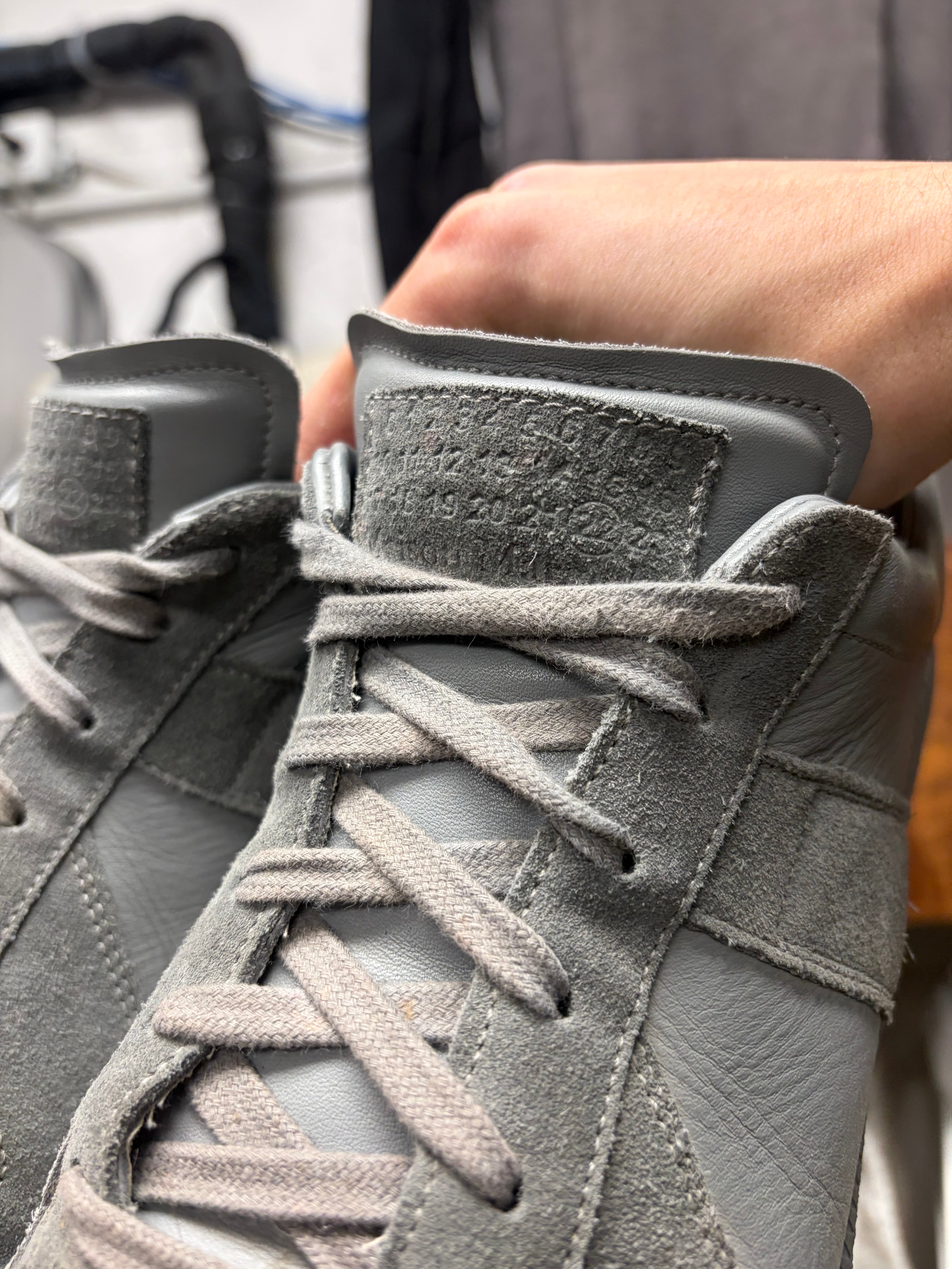 Maison Margiela 'G.A.T.' Wolf Grey Leather/Suede Low Top Sneakers