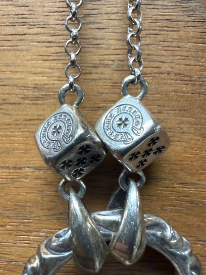 Chrome Hearts .925 Silver ‘Dice Eyewear Holder’ Pendant & Necklace