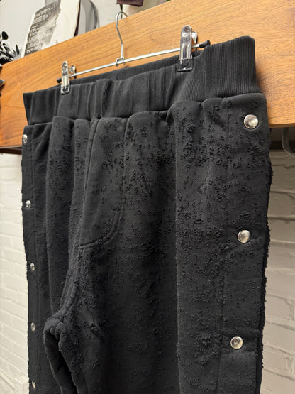 1017 Alyx 9SM Black Distressed Cotton ‘Snap Off’ Sweatpants