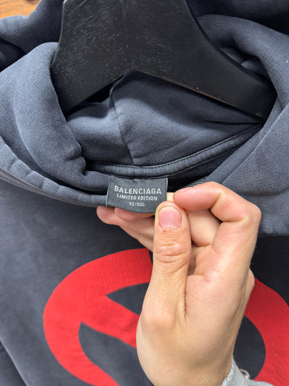 SS2024 Balenciaga Music ‘BFRND’ Black Distressed Pullover Hoodie