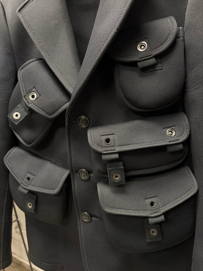 AW2016 Junya Watanabe Neoprene Black Cargo Blazer