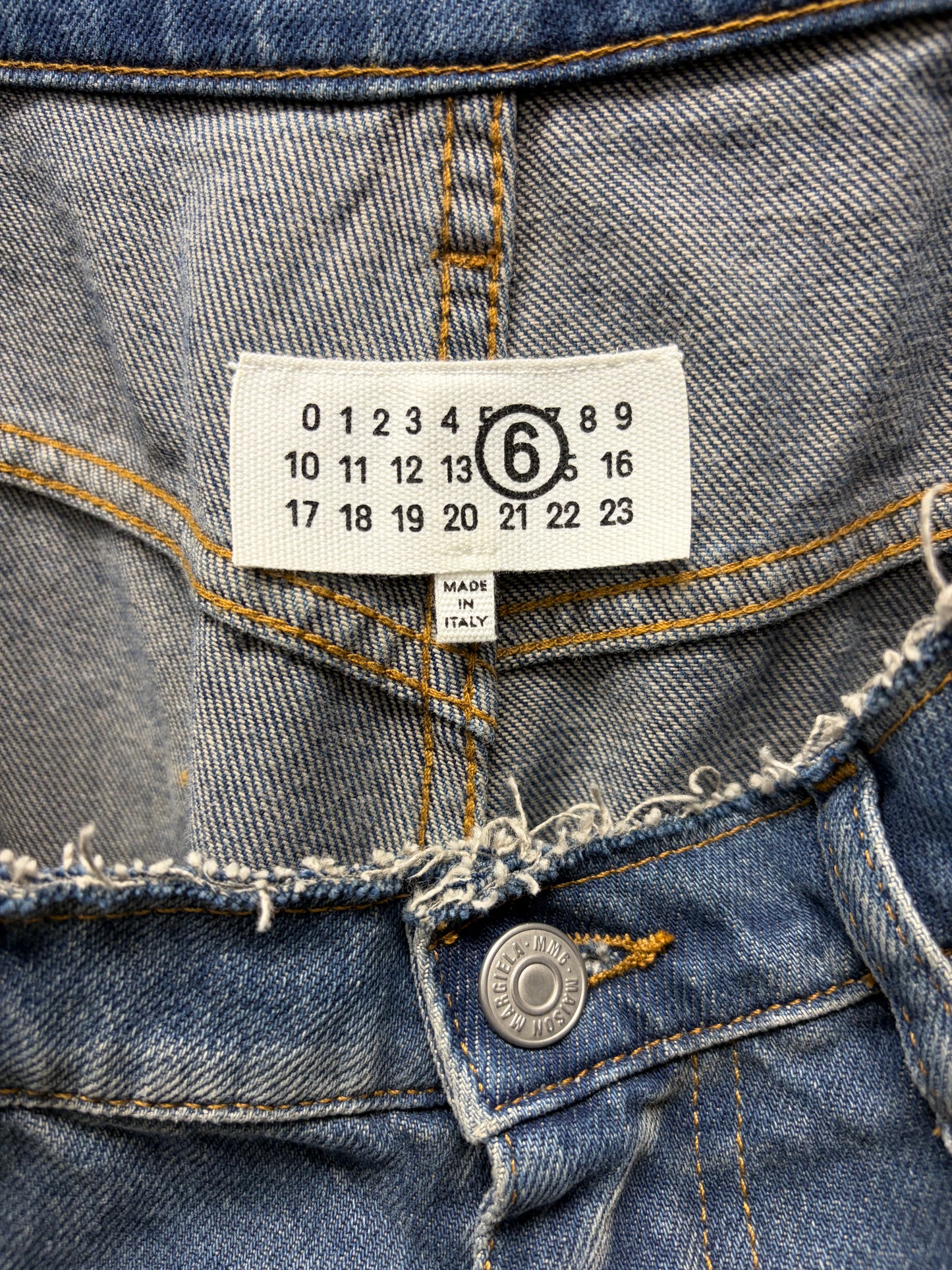 2025 Maison Margiela Dirt Washed Blue ‘Raw Hem’ Baggy Denim
