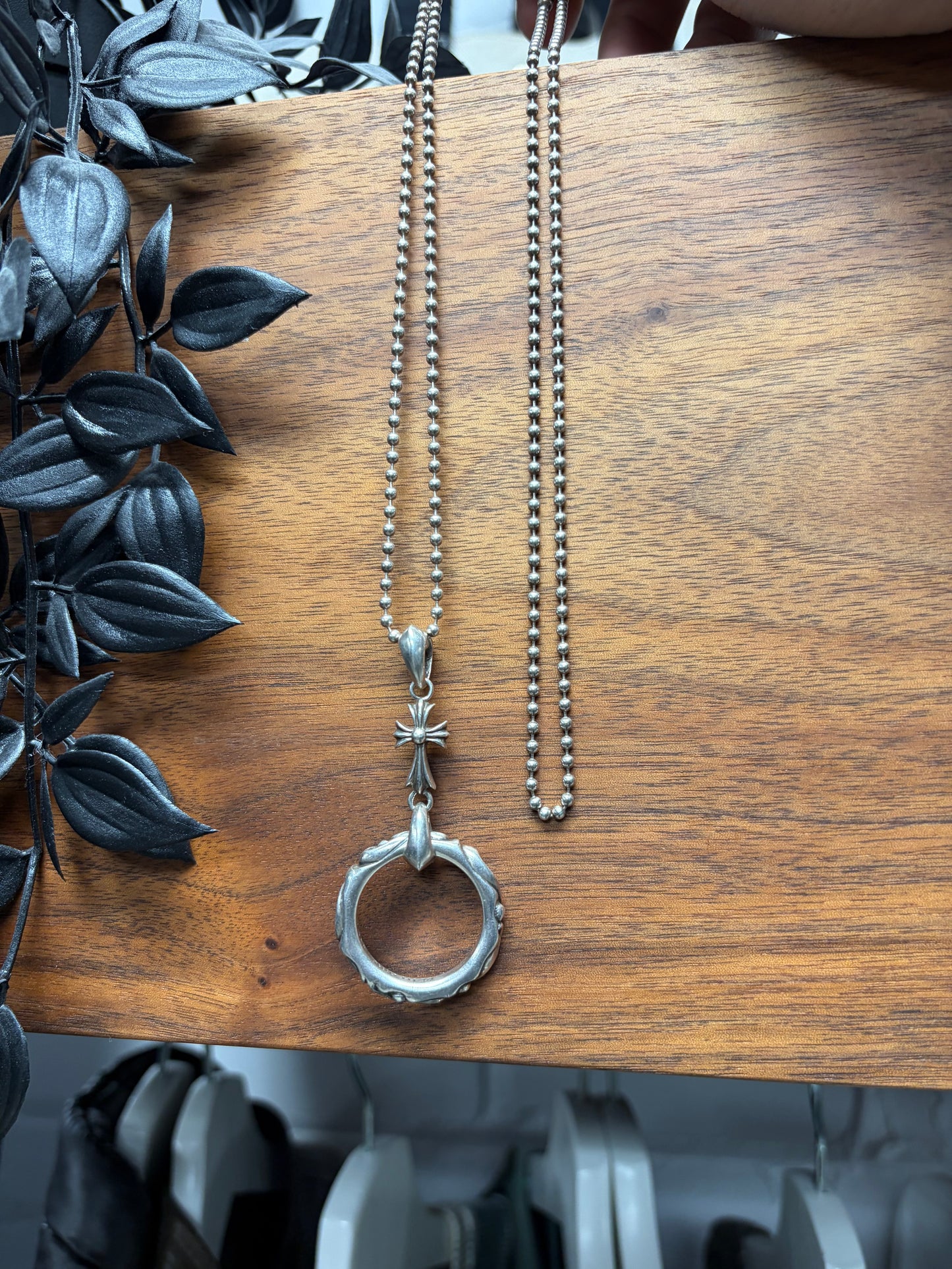 Chrome Hearts ‘Eyewear Loop’ NFTL Cross 925 Silver Pendant + Ball Chain