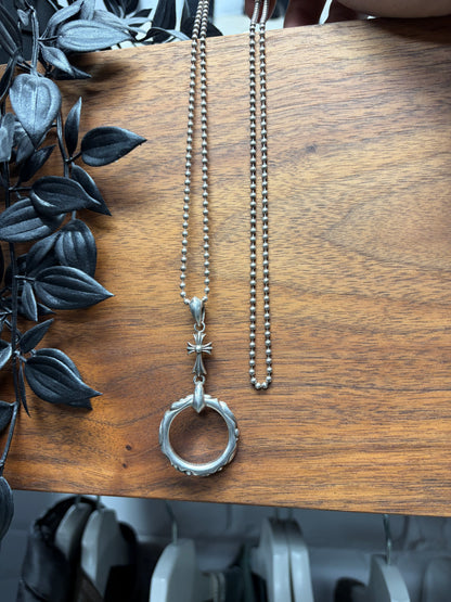 Chrome Hearts ‘Eyewear Loop’ NFTL Cross 925 Silver Pendant + Ball Chain